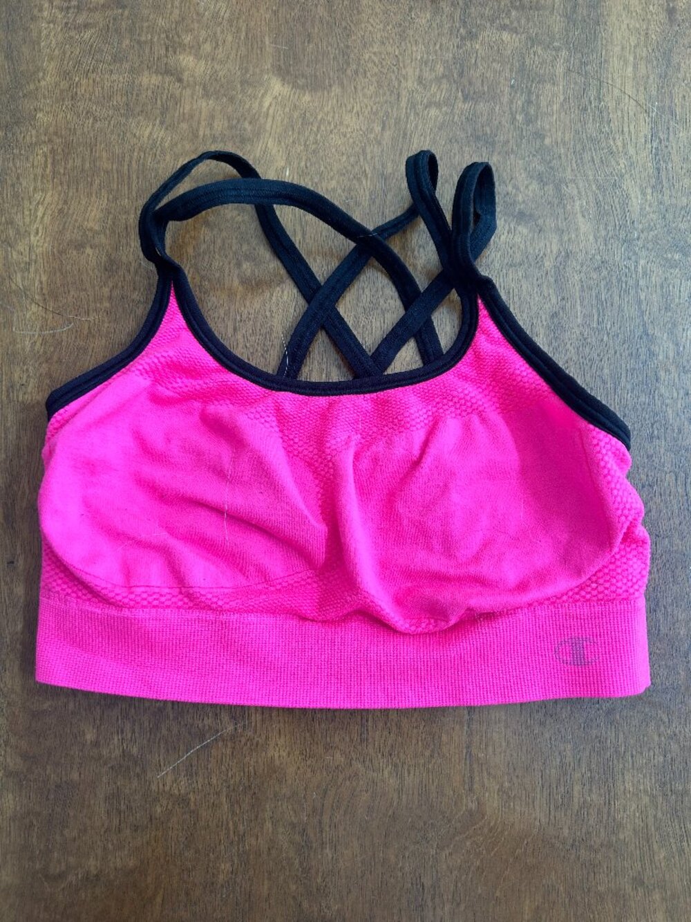 Hot pink Champion sports bra